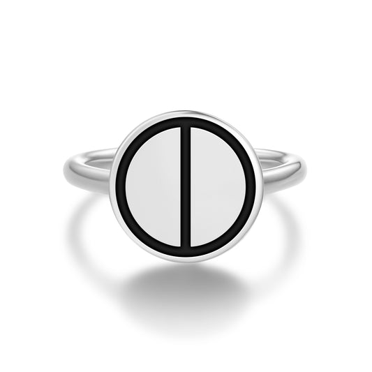 Creator Mu Lemurian Symbols Adjustable Open Ring