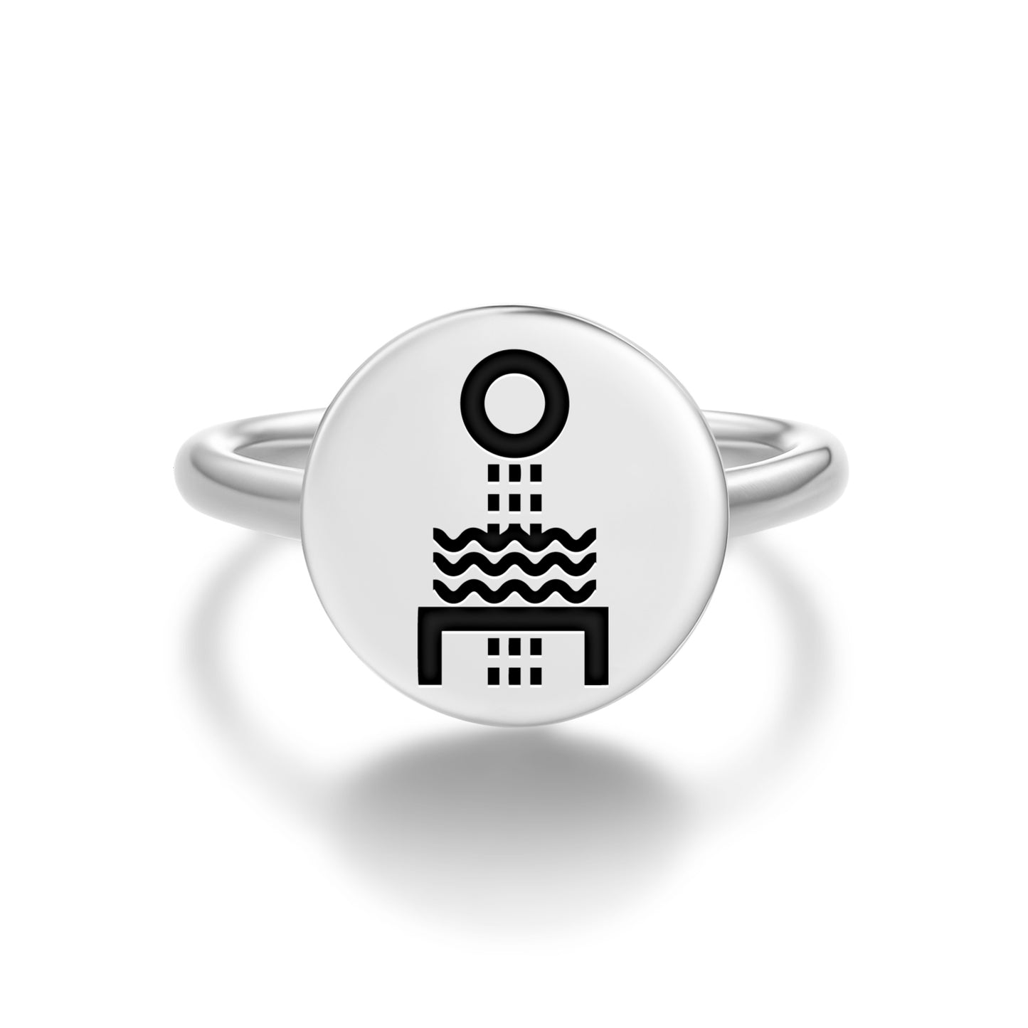Cosmic Eggs Mu Lemurian Symbols Adjustable Open Ring