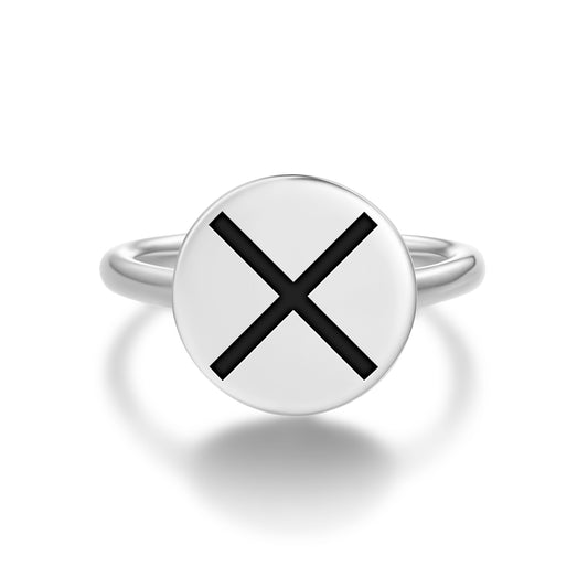 Slipais Krusts Latvian Symbols Adjustable Open Ring