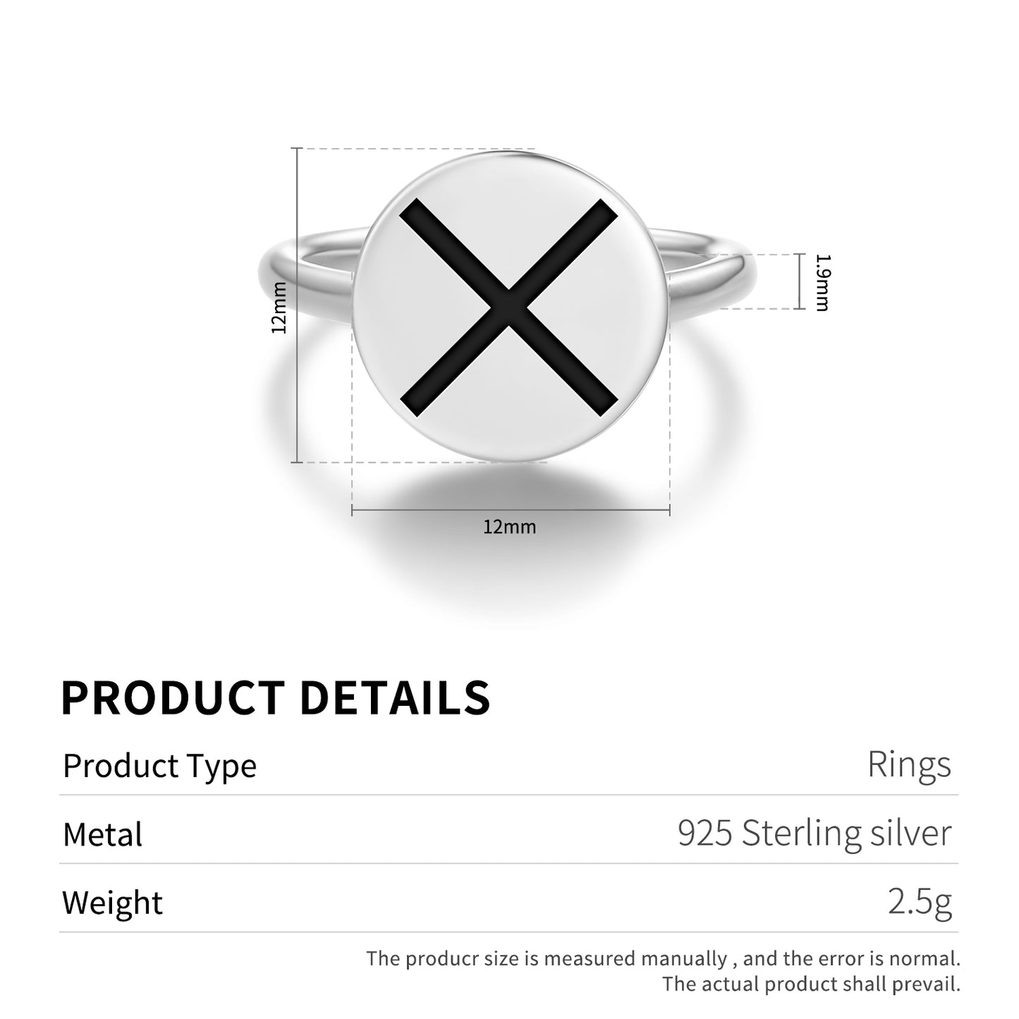 Slipais Krusts Latvian Symbols Adjustable Open Ring