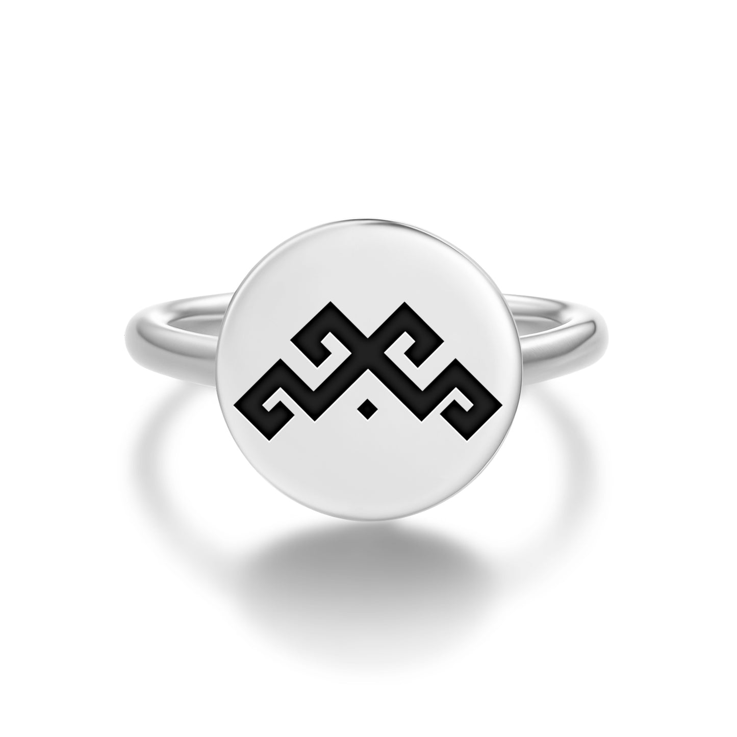 Martina Latvian Symbols Adjustable Open Ring