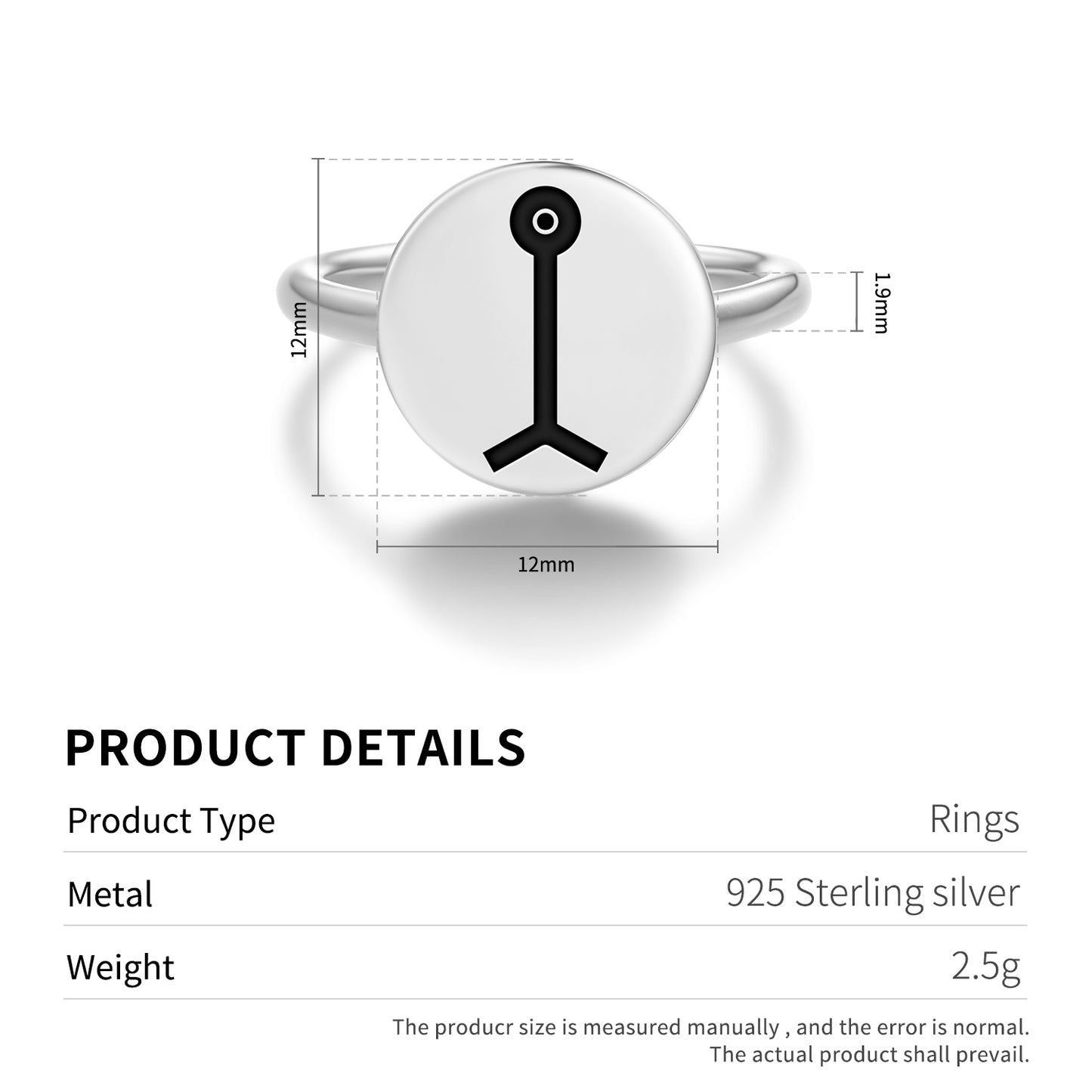 Janis Latvian Symbols Adjustable Open Ring