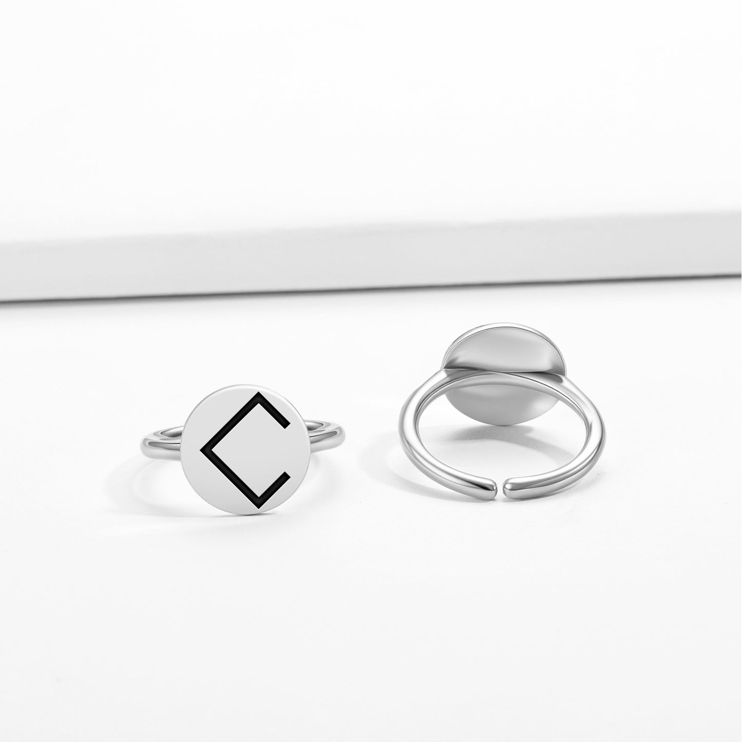Mēness Latvian Symbols Adjustable Open Ring