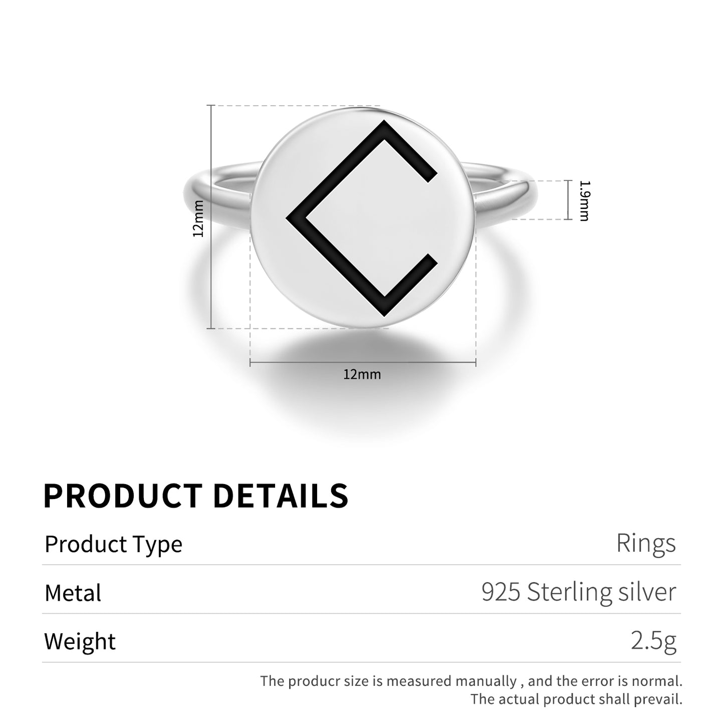 Mēness Latvian Symbols Adjustable Open Ring