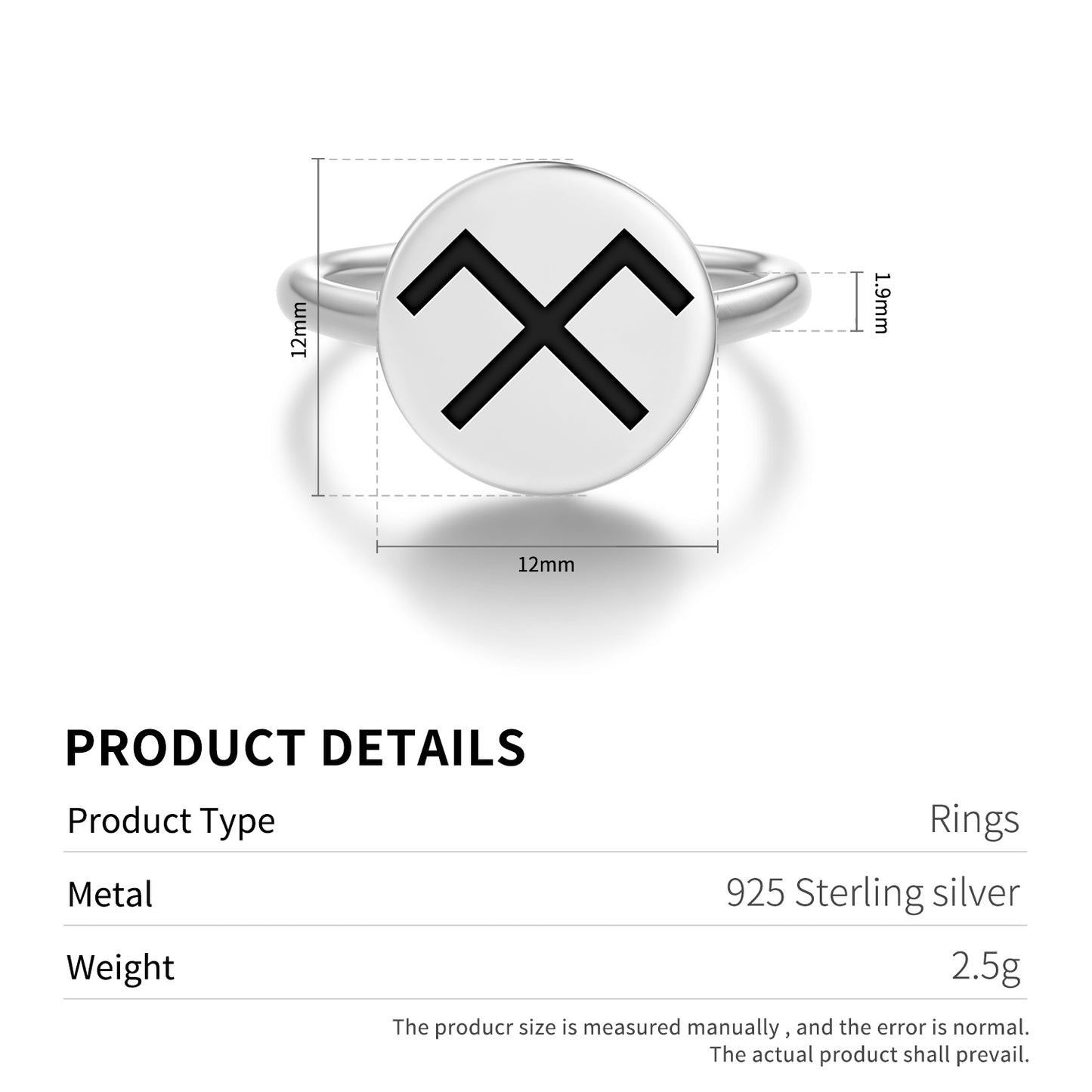 Jumis Latvian Symbols Adjustable Open Ring