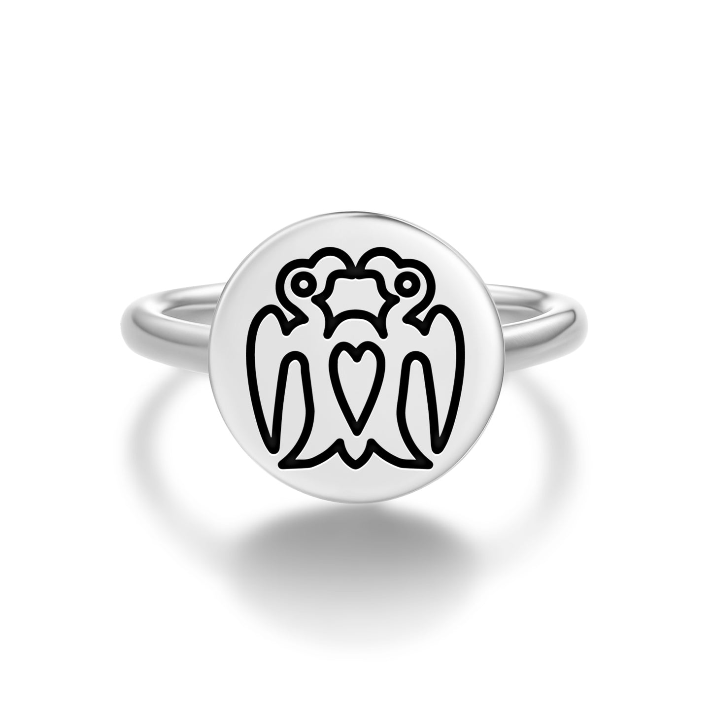 Manu Piri Easter Island Rapa Nui Symbols Adjustable Open Ring