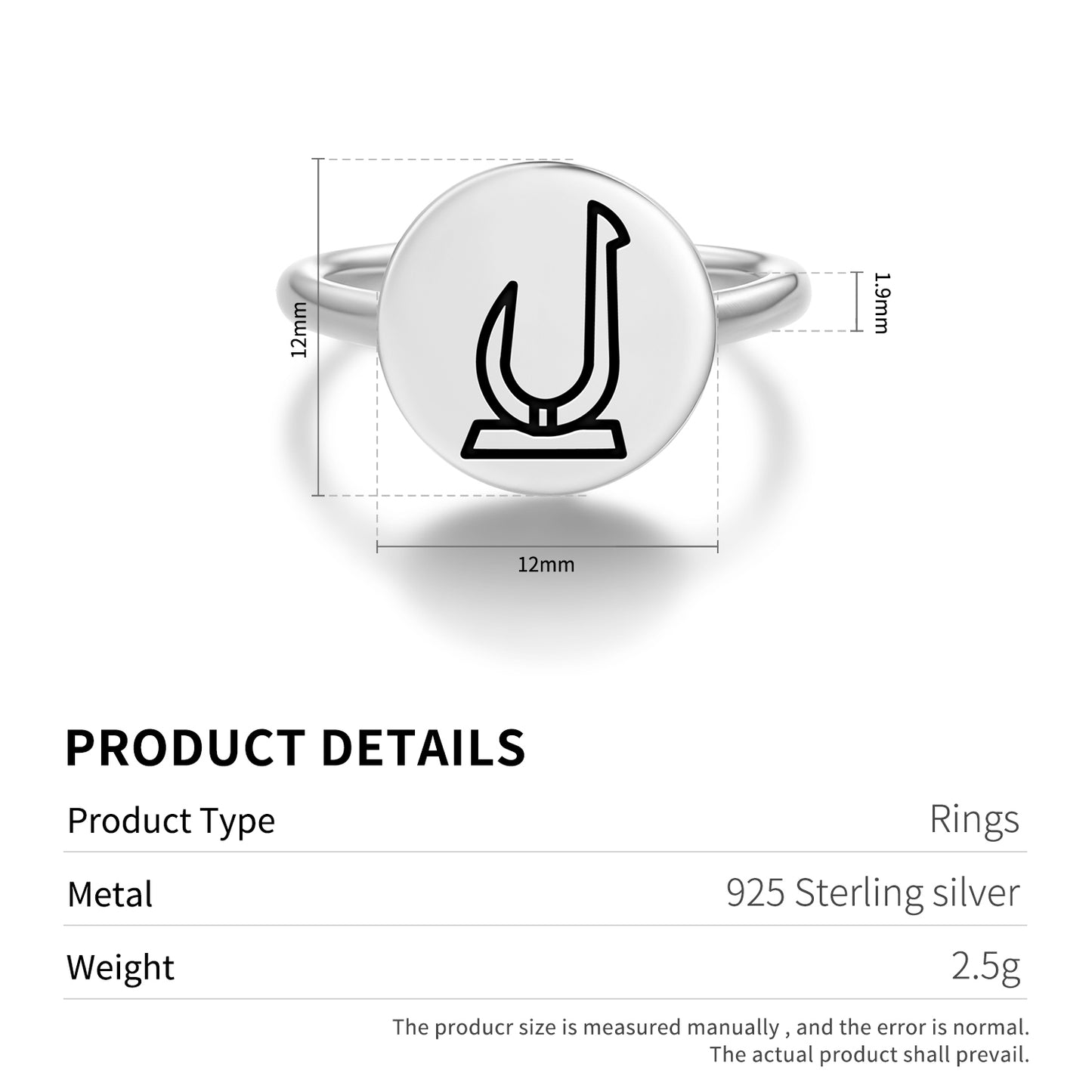 Mangai Easter Island Rapa Nui Symbols Adjustable Open Ring