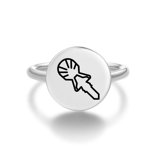 Tanga Roa Easter Island Rapa Nui Symbols Adjustable Open Ring