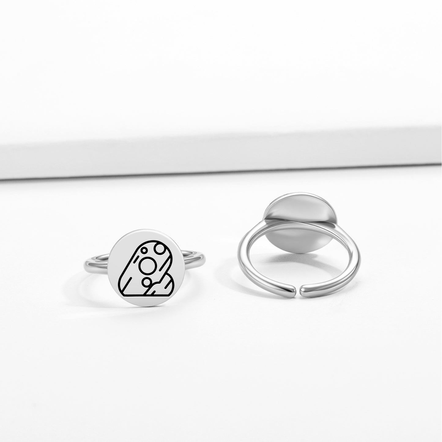 Pu o Hiro Easter Island Rapa Nui Symbols Adjustable Open Ring