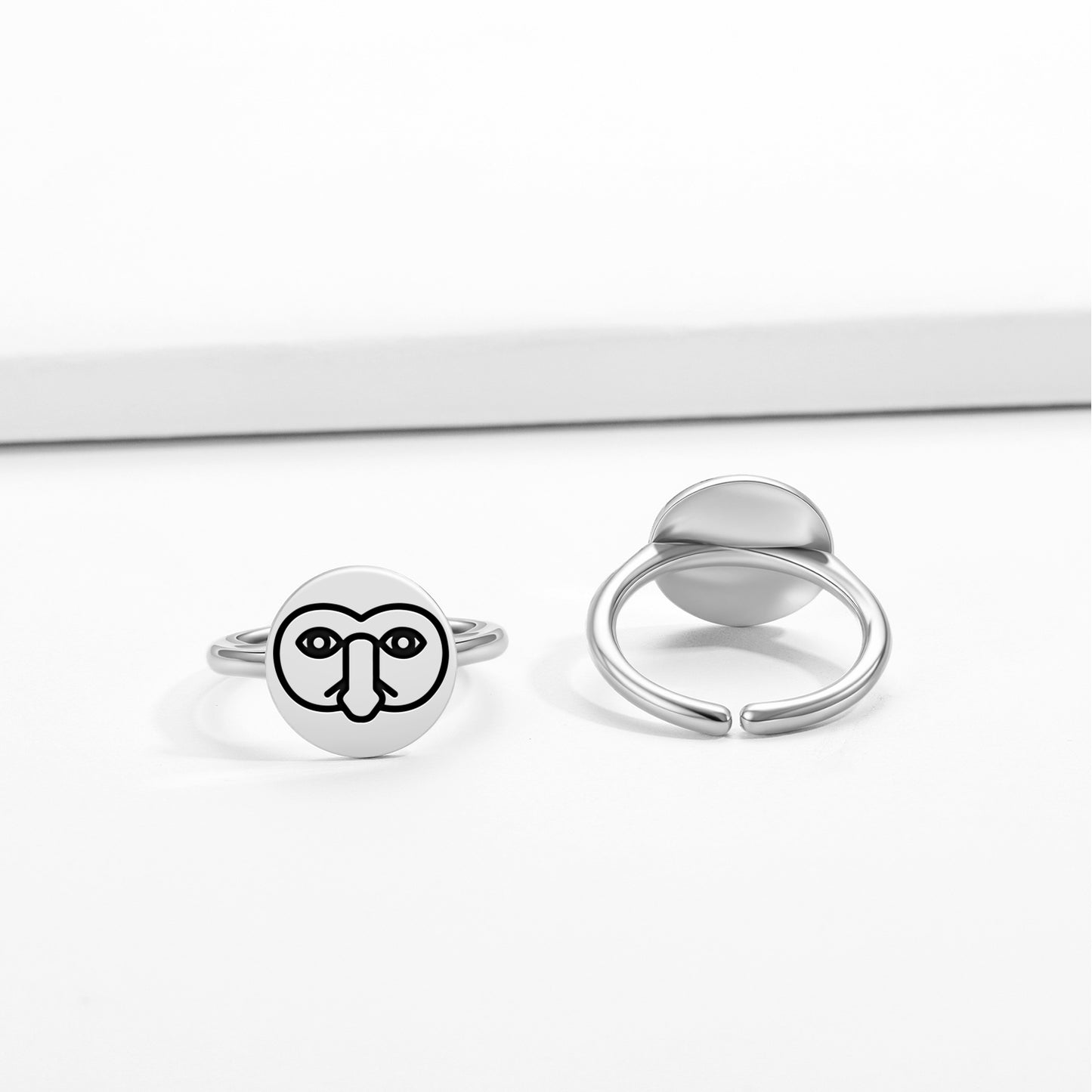 Make Make Easter Island Rapa Nui Symbols Adjustable Open Ring