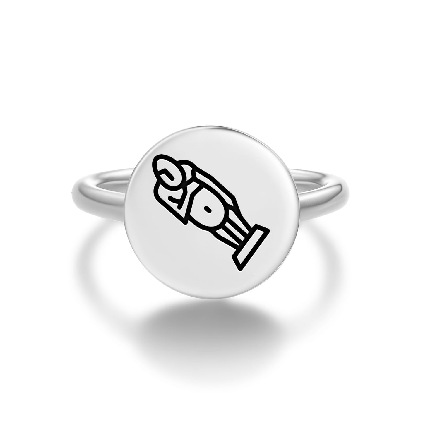 Moai papa Easter Island Rapa Nui Symbols Adjustable Open Ring