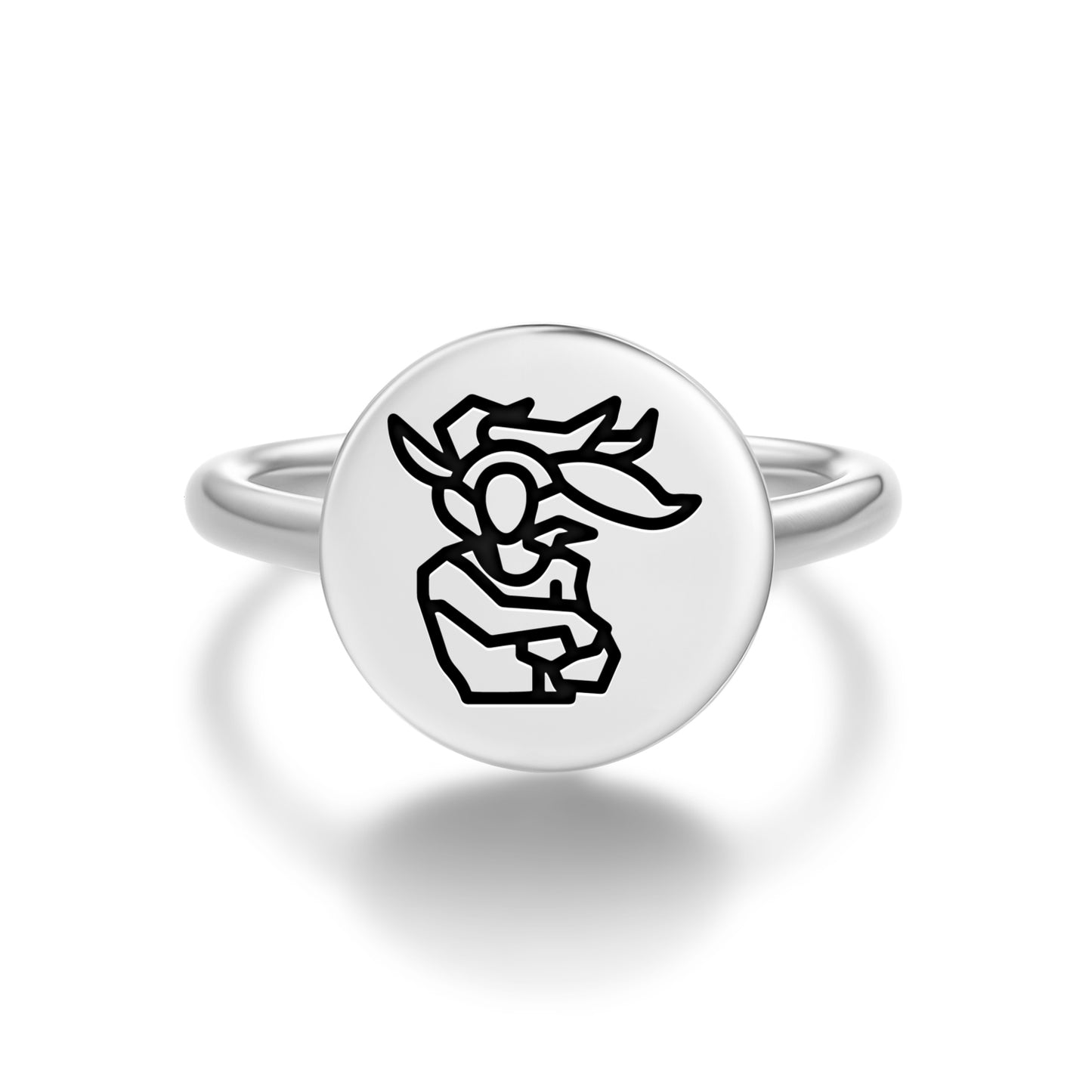 Rapa nui man Easter Island Rapa Nui Symbols Adjustable Open Ring