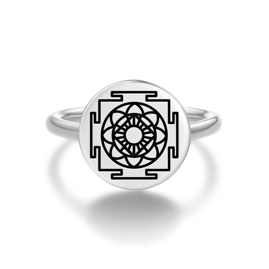 Ram Raksha Yantra Yantra Symbols Adjustable Open Ring