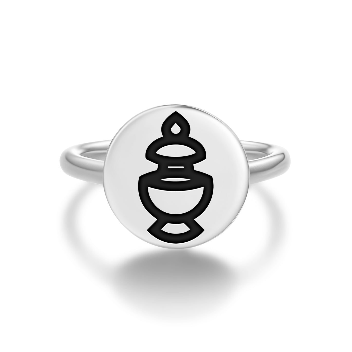 Kumbha – Treasure Vase Ashtamangala Symbols Adjustable Open Ring
