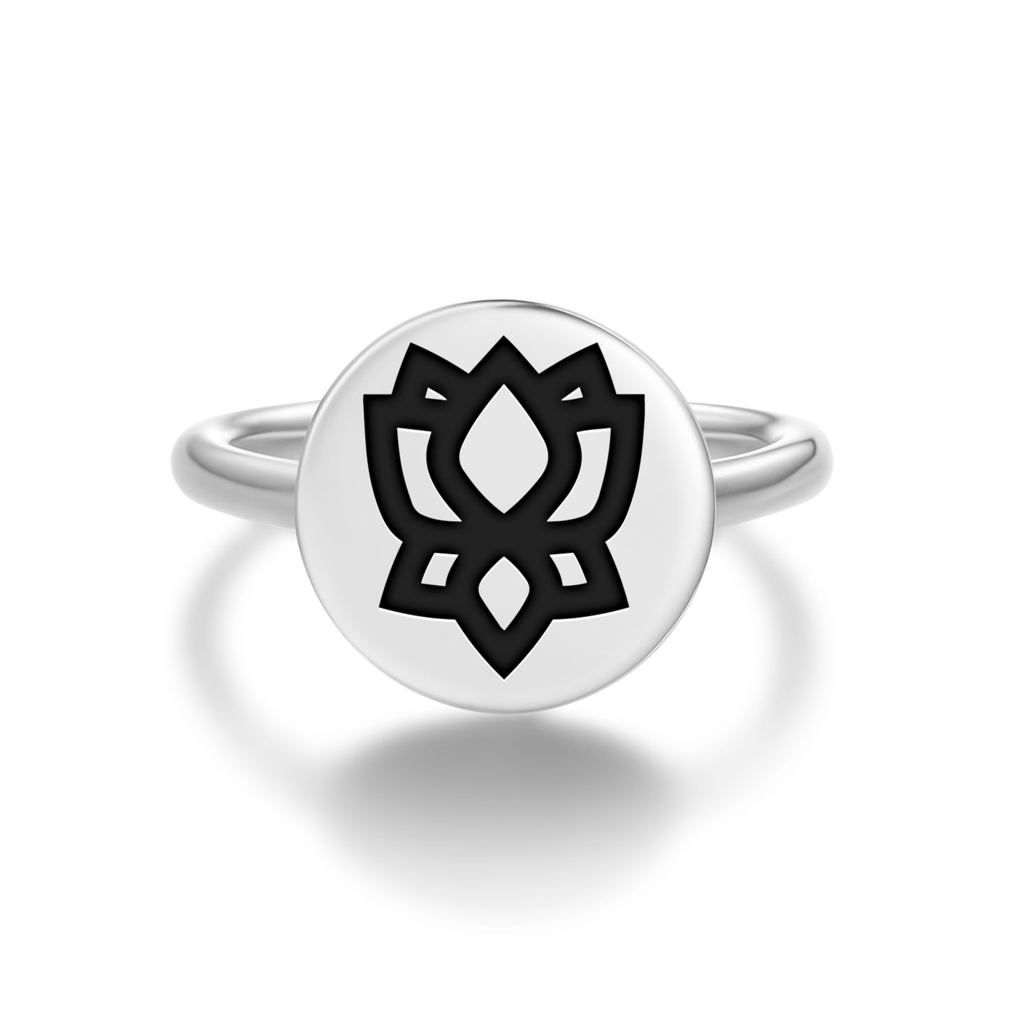 Padme – Lotus Ashtamangala Symbols Adjustable Open Ring