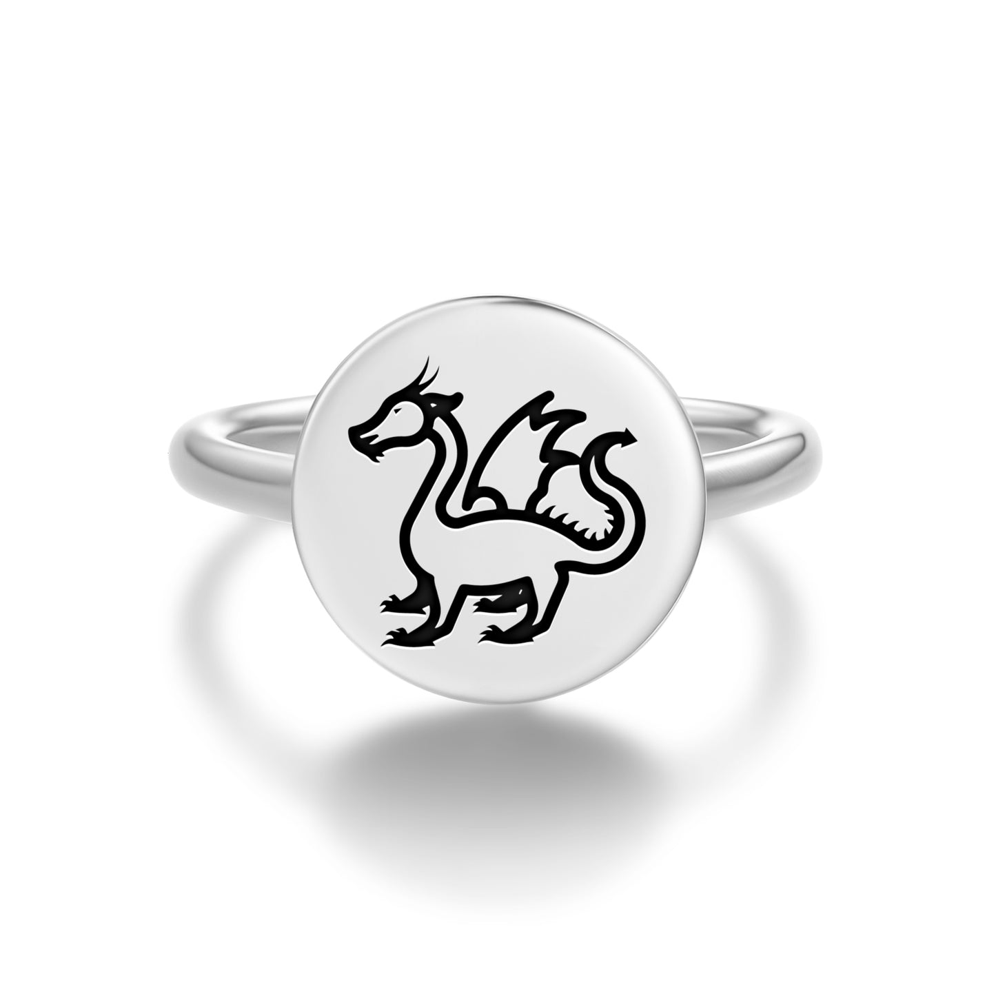 Yinglong Dragon Chinese Symbols Adjustable Open Ring