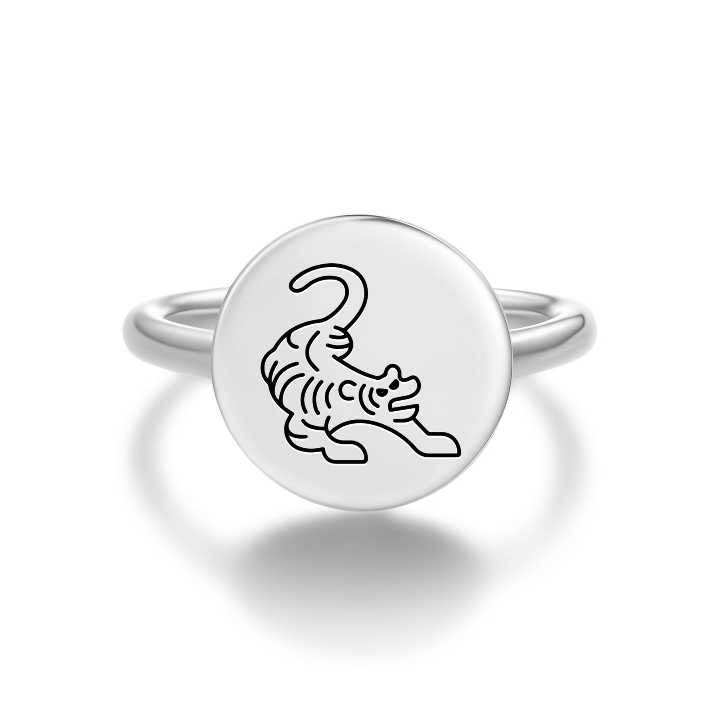 The Tiger Feng shui Symbols Adjustable Open Ring