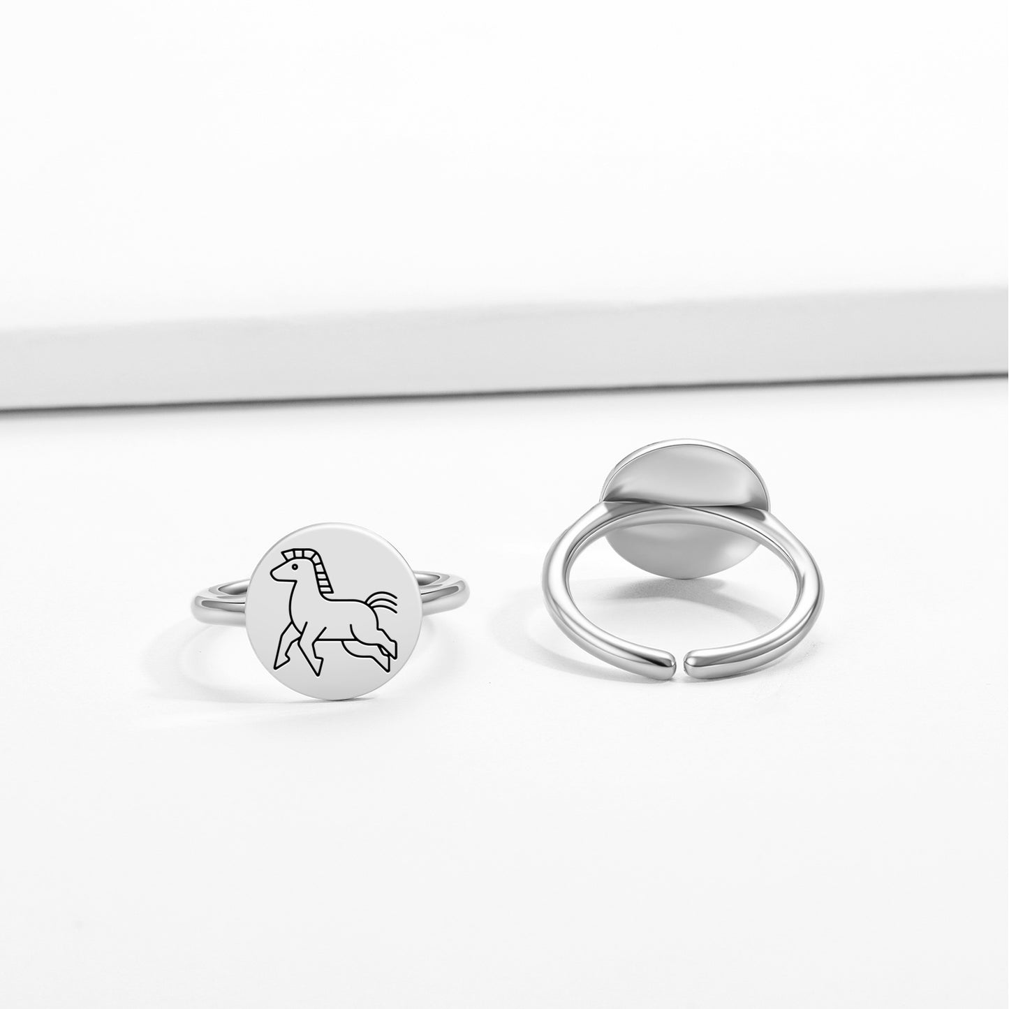 The Horse Feng shui Symbols Adjustable Open Ring