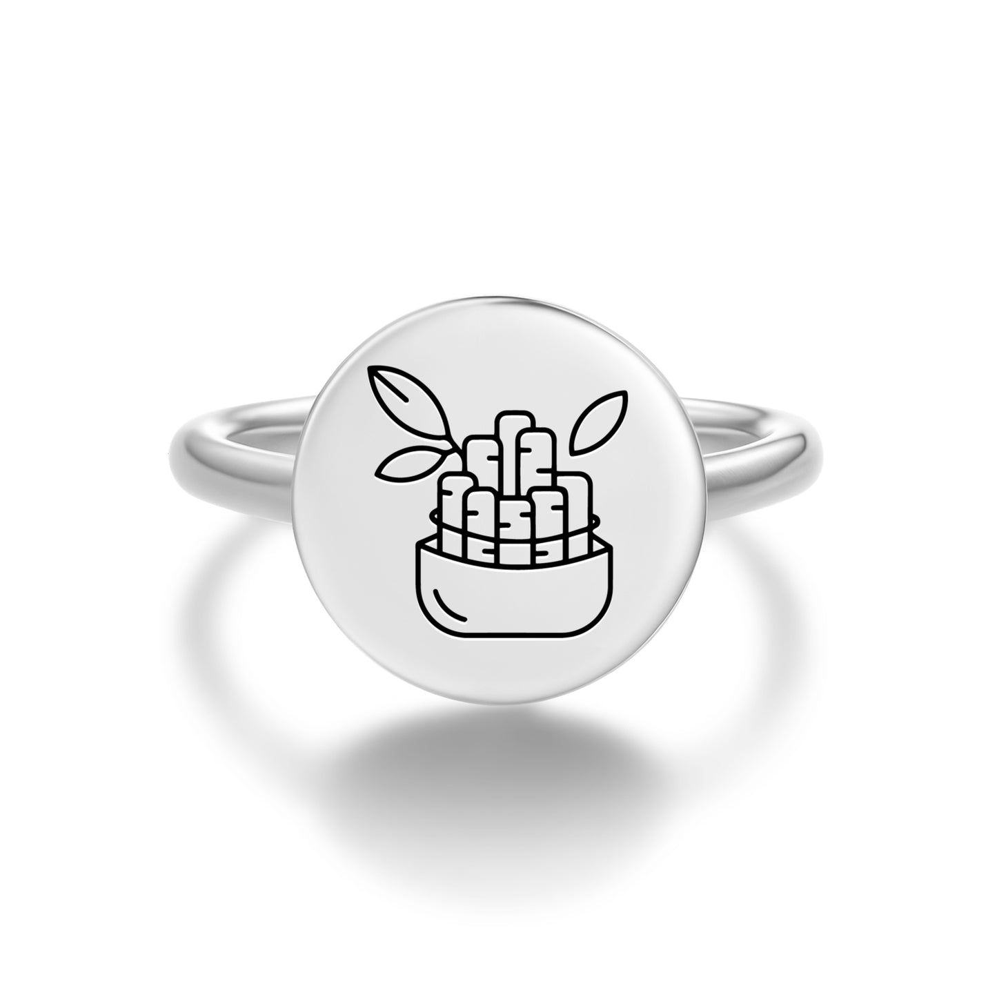 Lucky Bamboo Feng shui Symbols Adjustable Open Ring