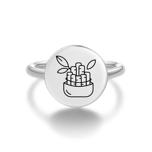 Lucky Bamboo Feng shui Symbols Adjustable Open Ring