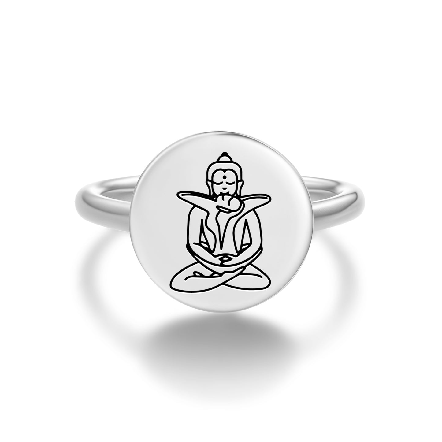 Samantabhadri Buddhist Gods Symbols Adjustable Open Ring