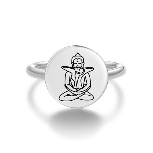 Samantabhadri Buddhist Gods Symbols Adjustable Open Ring