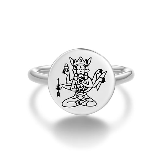 Usnisavijaya Buddhist Gods Symbols Adjustable Open Ring