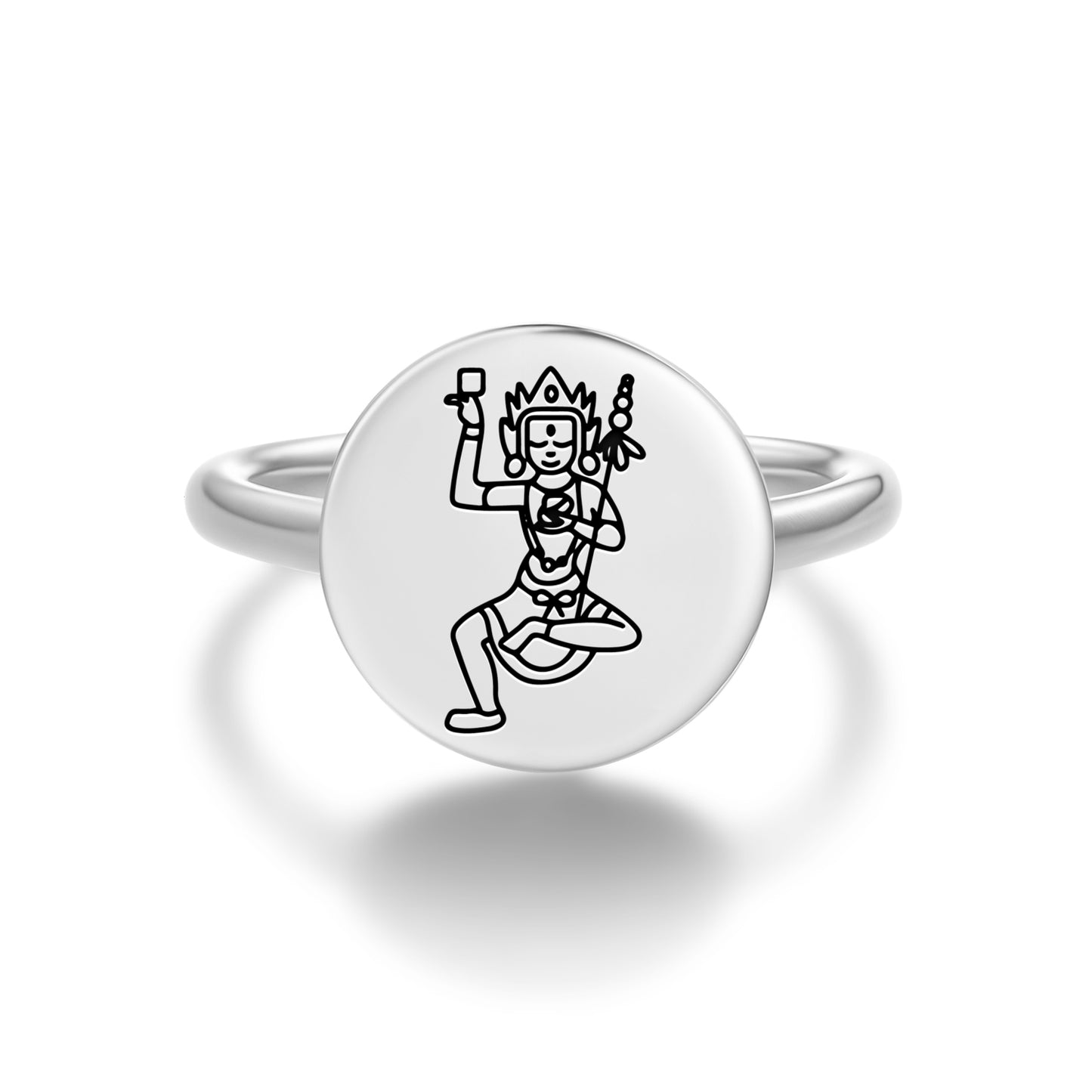 Niguma Buddhist Gods Symbols Adjustable Open Ring