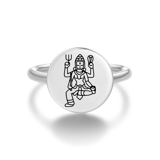 Kumari Devi Buddhist Gods Symbols Adjustable Open Ring