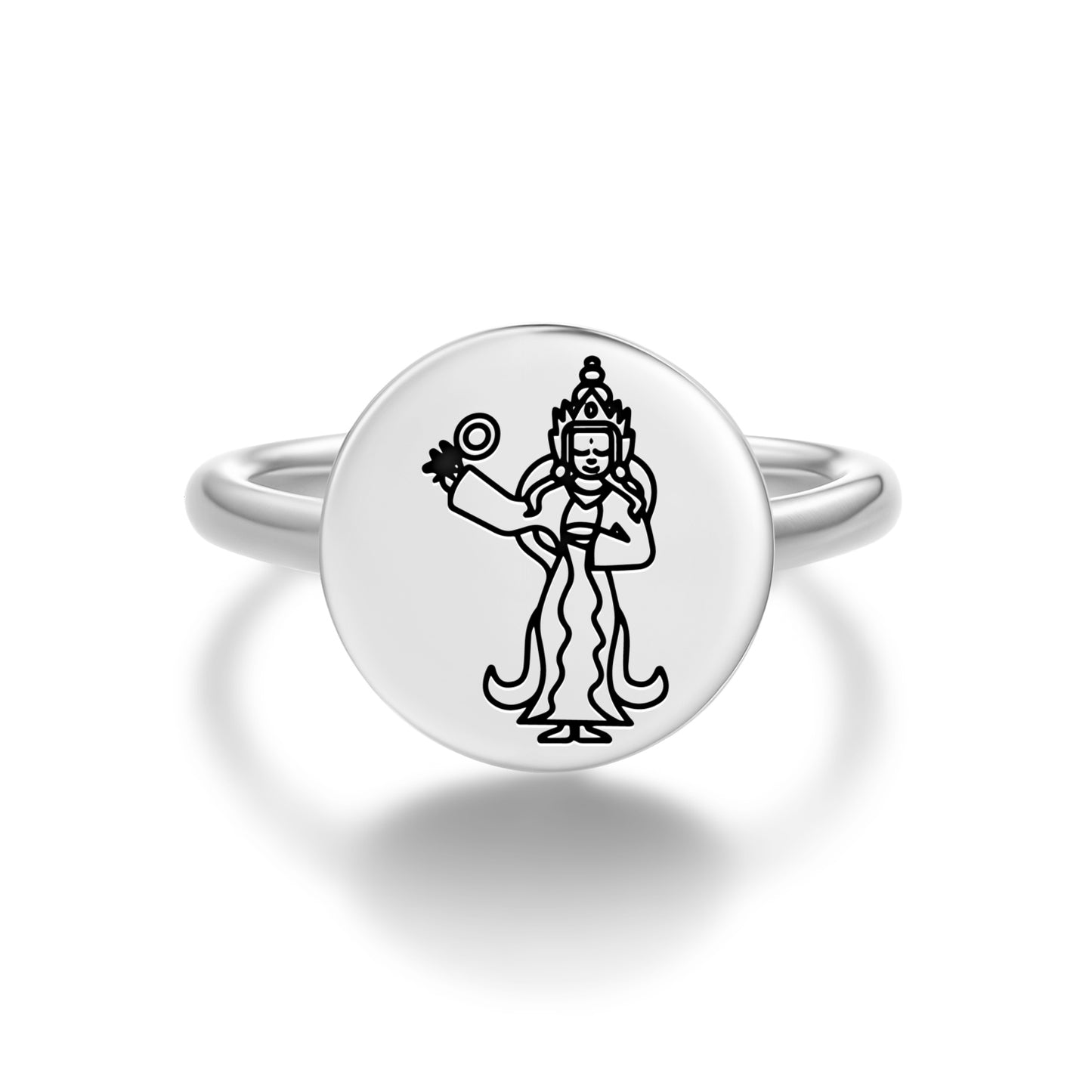 Achi Chokyi Drolma Buddhist Gods Symbols Adjustable Open Ring