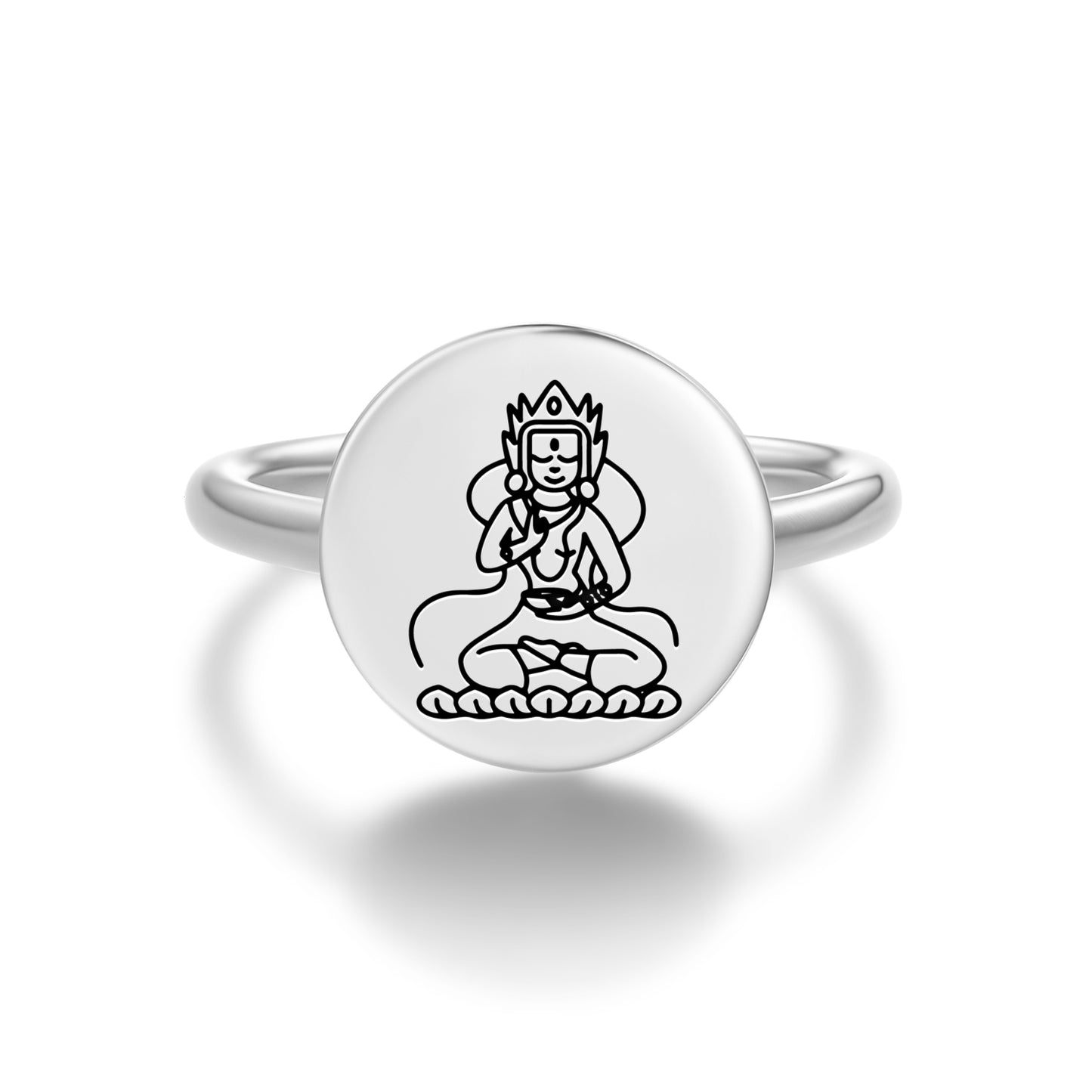 Yeshe Tsogyal Buddhist Gods Symbols Adjustable Open Ring