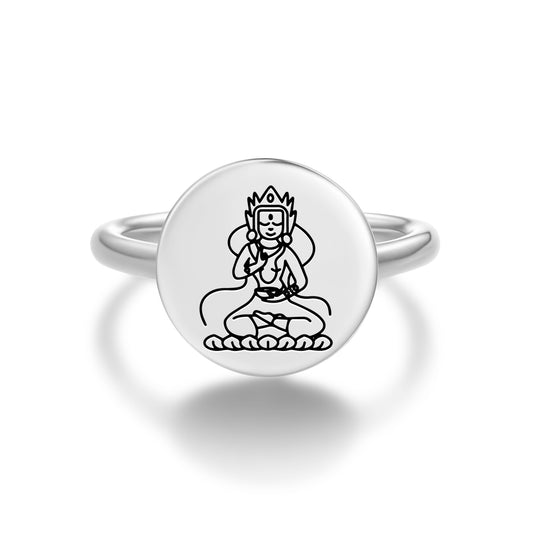 Yeshe Tsogyal Buddhist Gods Symbols Adjustable Open Ring