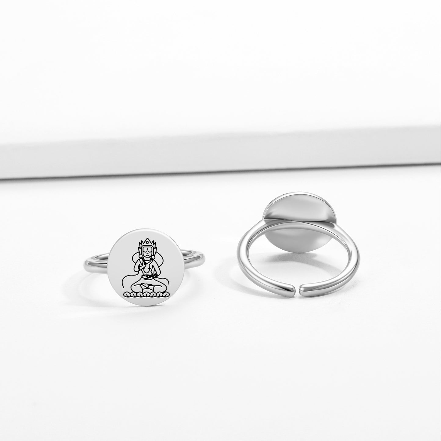 Yeshe Tsogyal Buddhist Gods Symbols Adjustable Open Ring