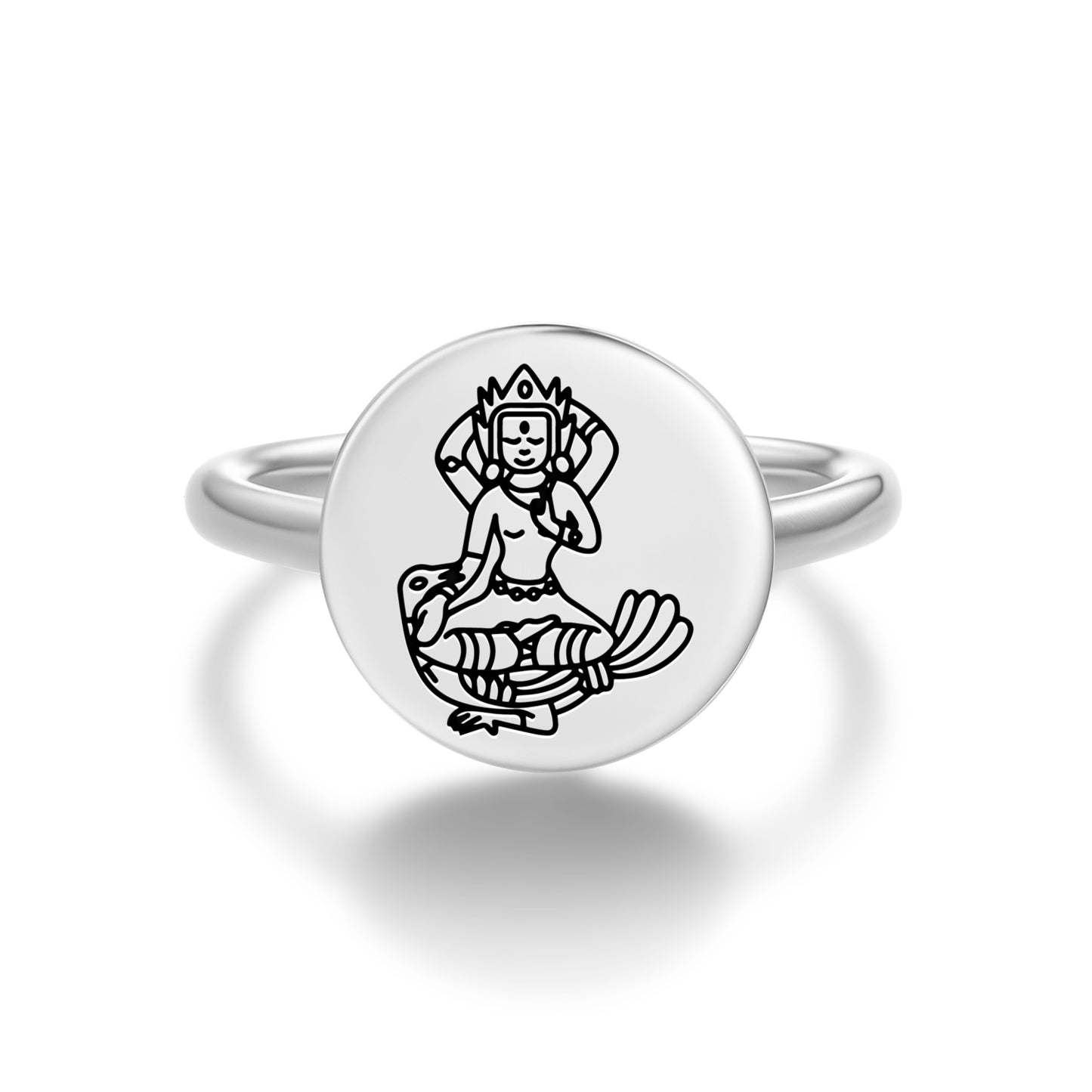 Mahamayuri Buddhist Gods Symbols Adjustable Open Ring