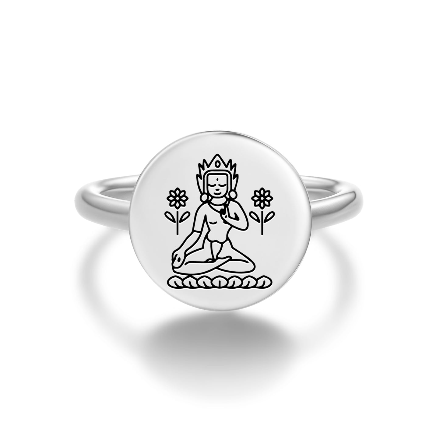 Sita Tara Buddhist Gods Symbols Adjustable Open Ring