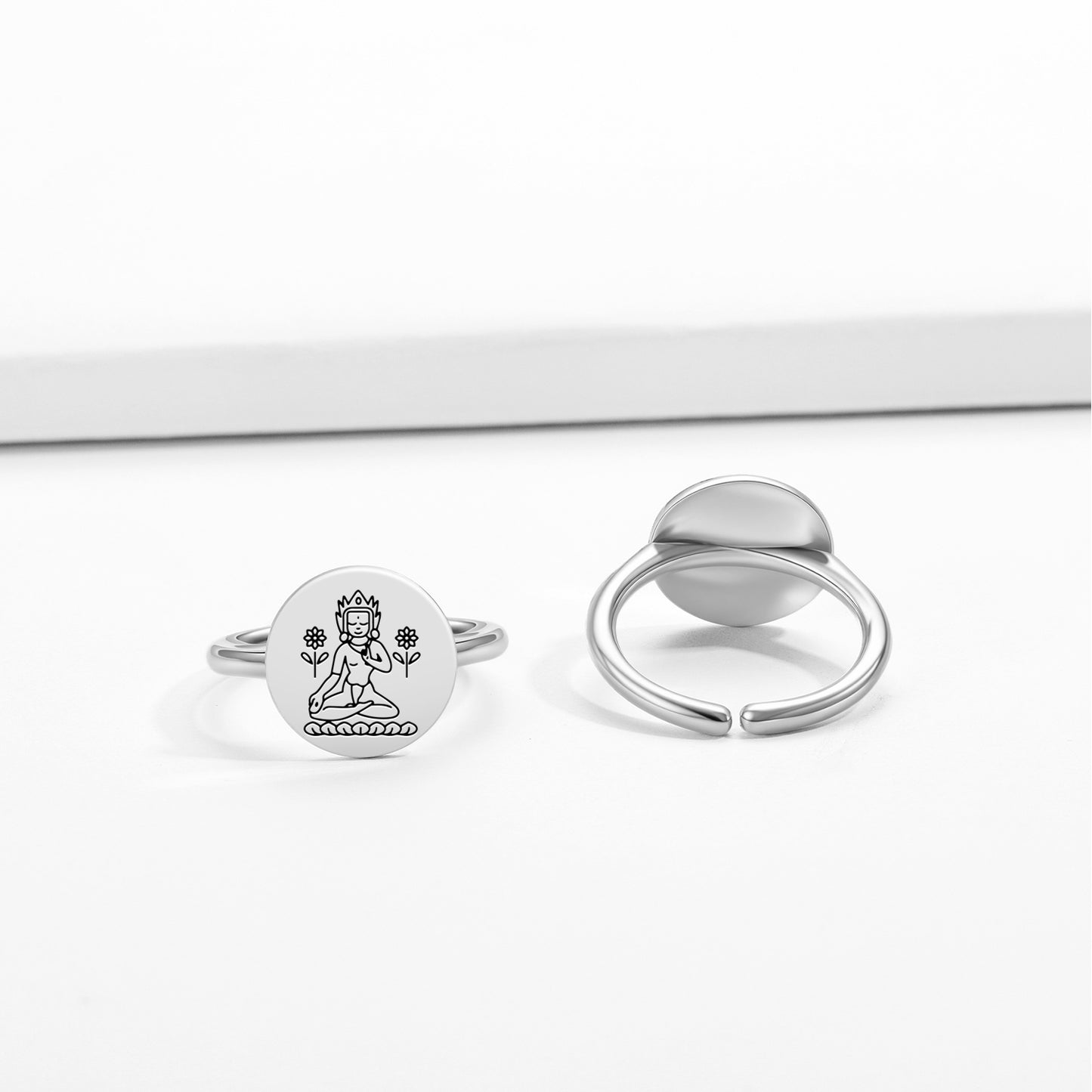 Sita Tara Buddhist Gods Symbols Adjustable Open Ring