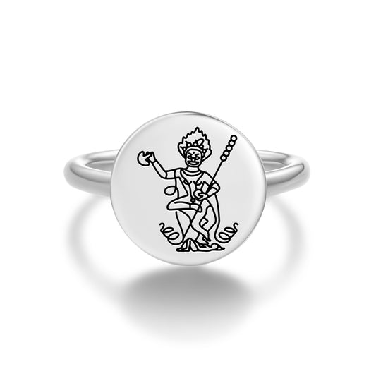 Krodikali Buddhist Gods Symbols Adjustable Open Ring