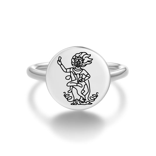 Simhamukha Buddhist Gods Symbols Adjustable Open Ring