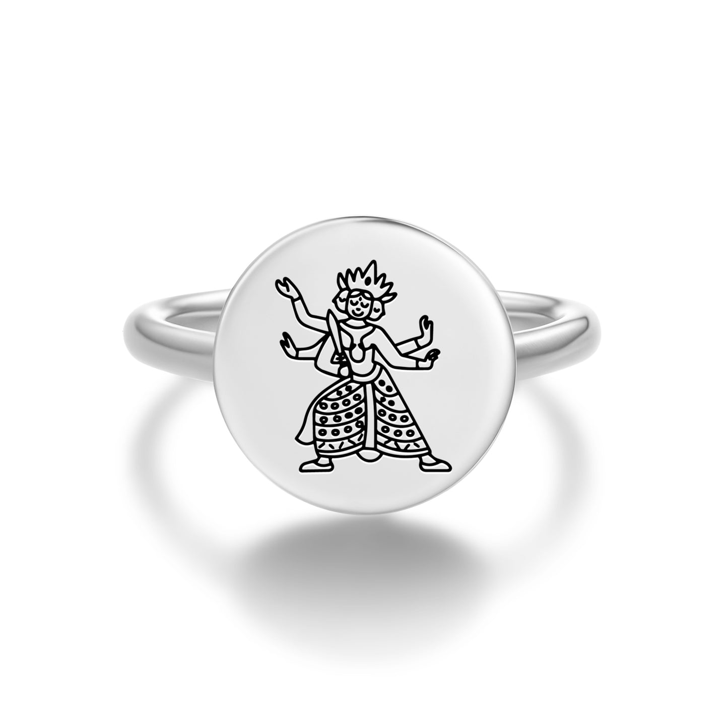 Janguli Buddhist Gods Symbols Adjustable Open Ring
