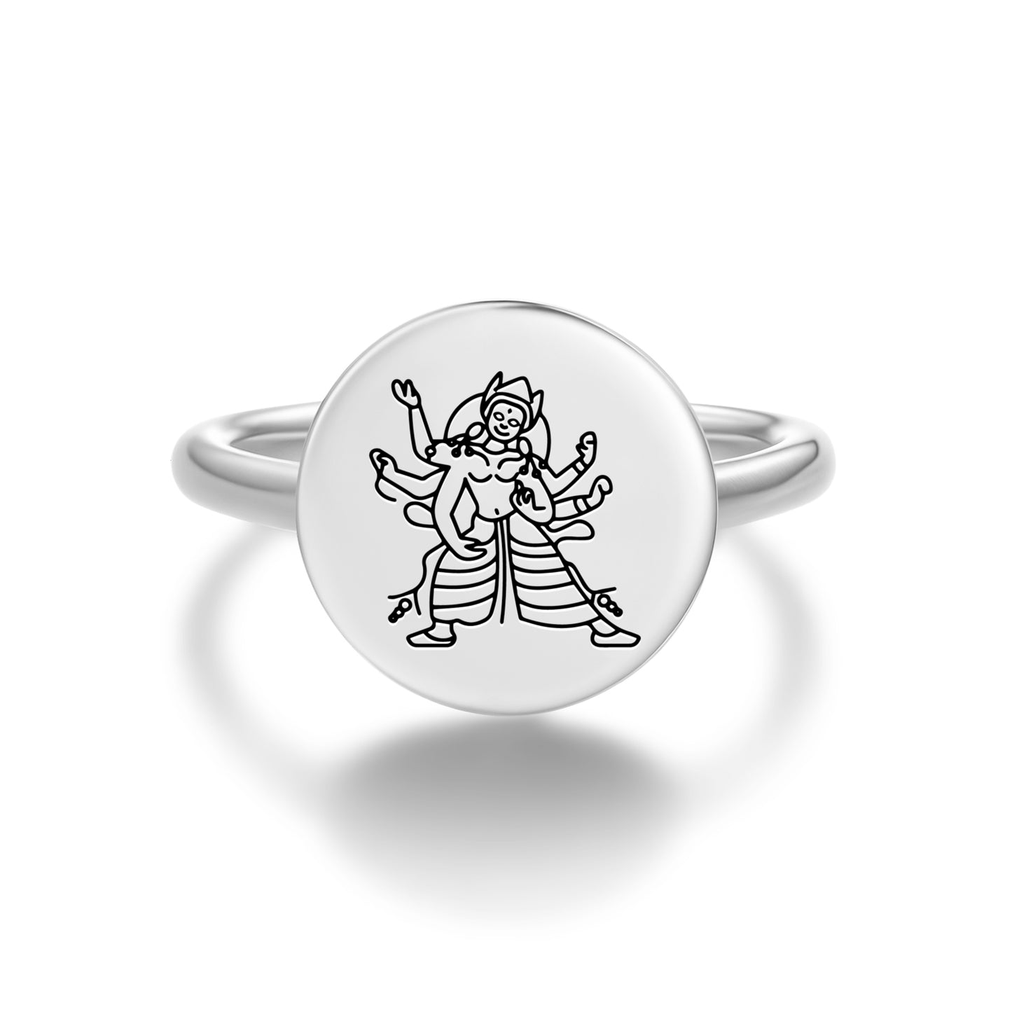 Parnashavari Buddhist Gods Symbols Adjustable Open Ring