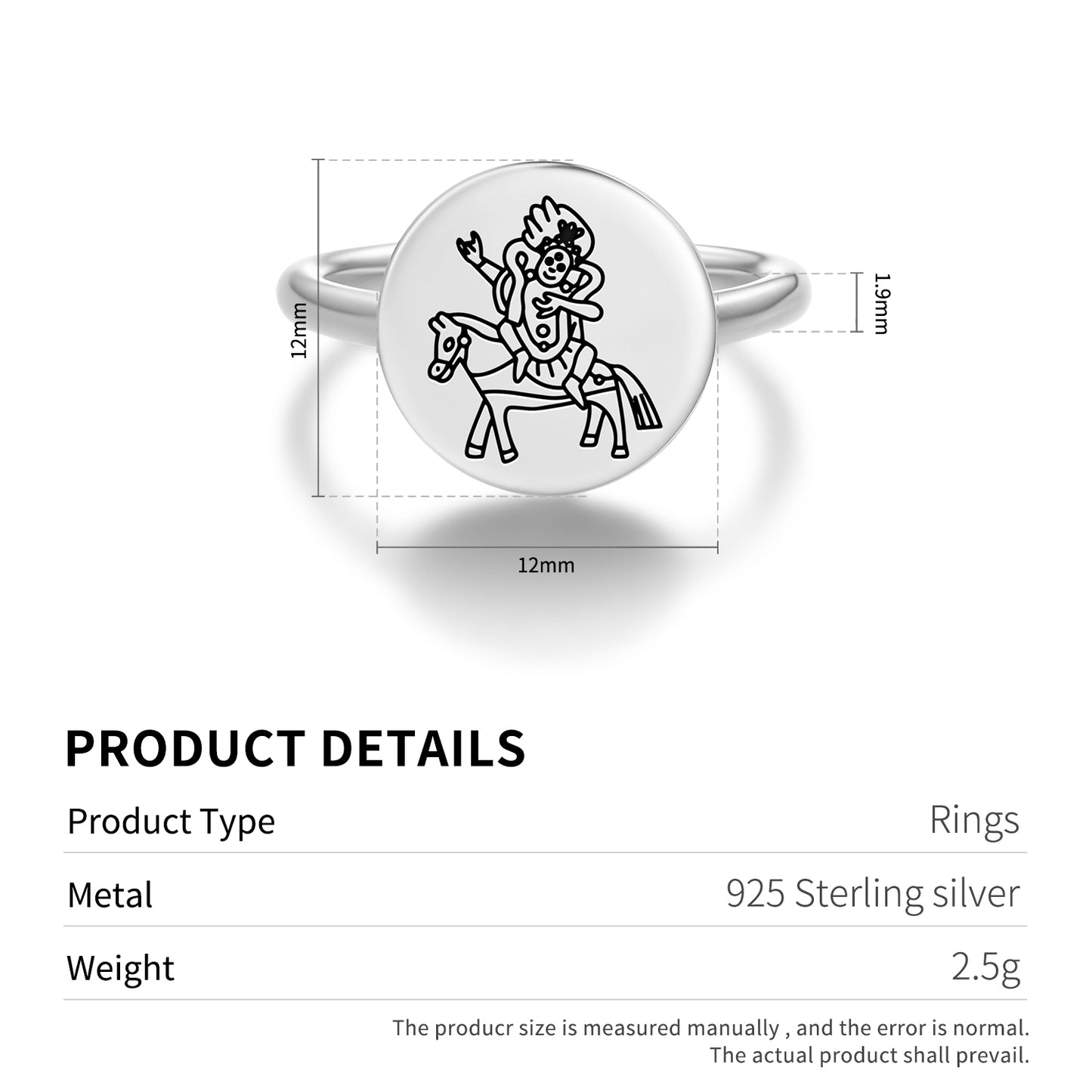 Palden Lhamo Buddhist Gods Symbols Adjustable Open Ring