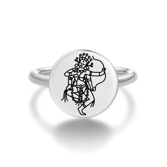 Kurukulla Buddhist Gods Symbols Adjustable Open Ring