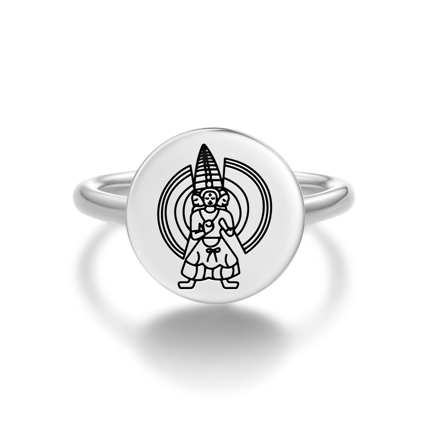 Sitatapatra Buddhist Gods Symbols Adjustable Open Ring