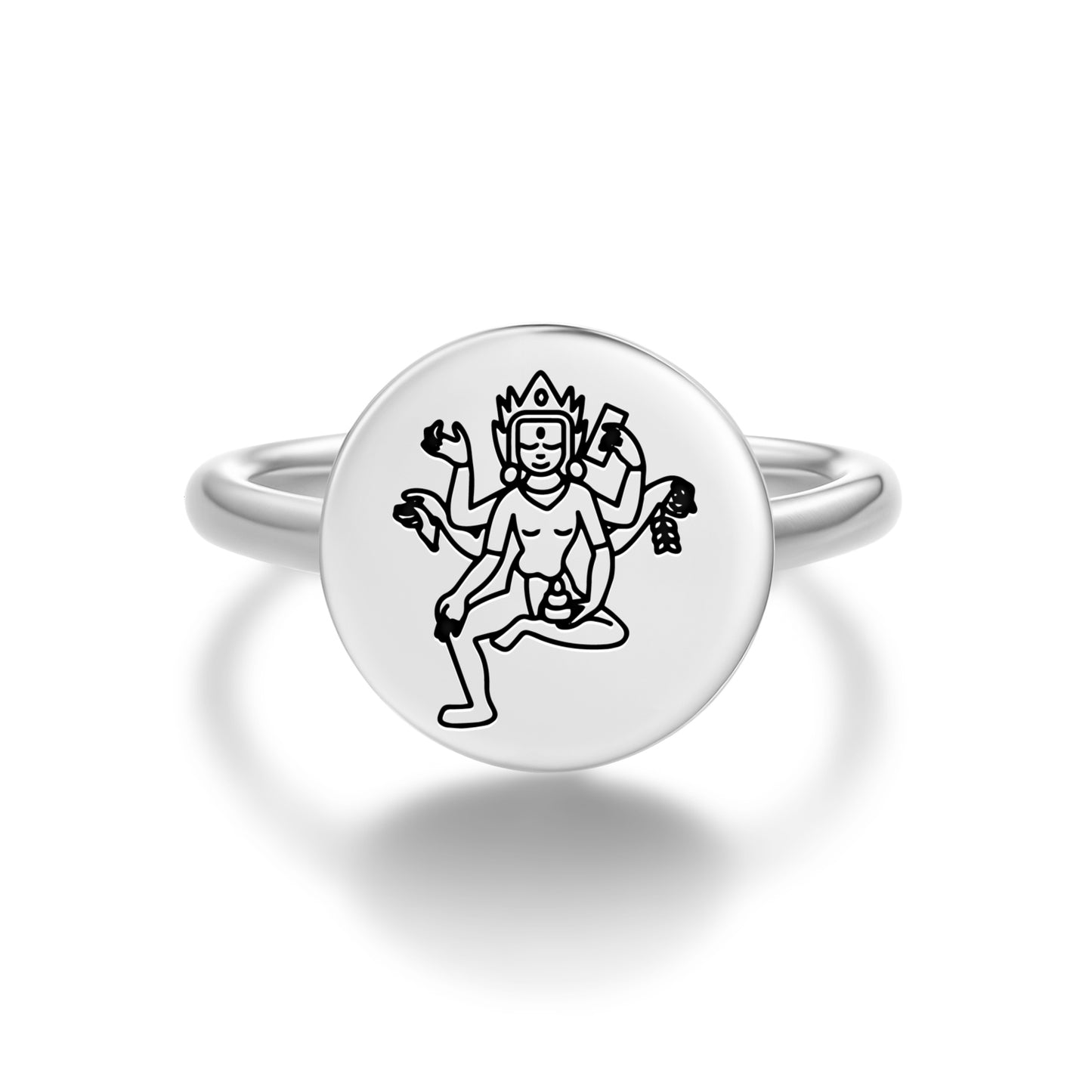 Vasudhara Buddhist Gods Symbols Adjustable Open Ring