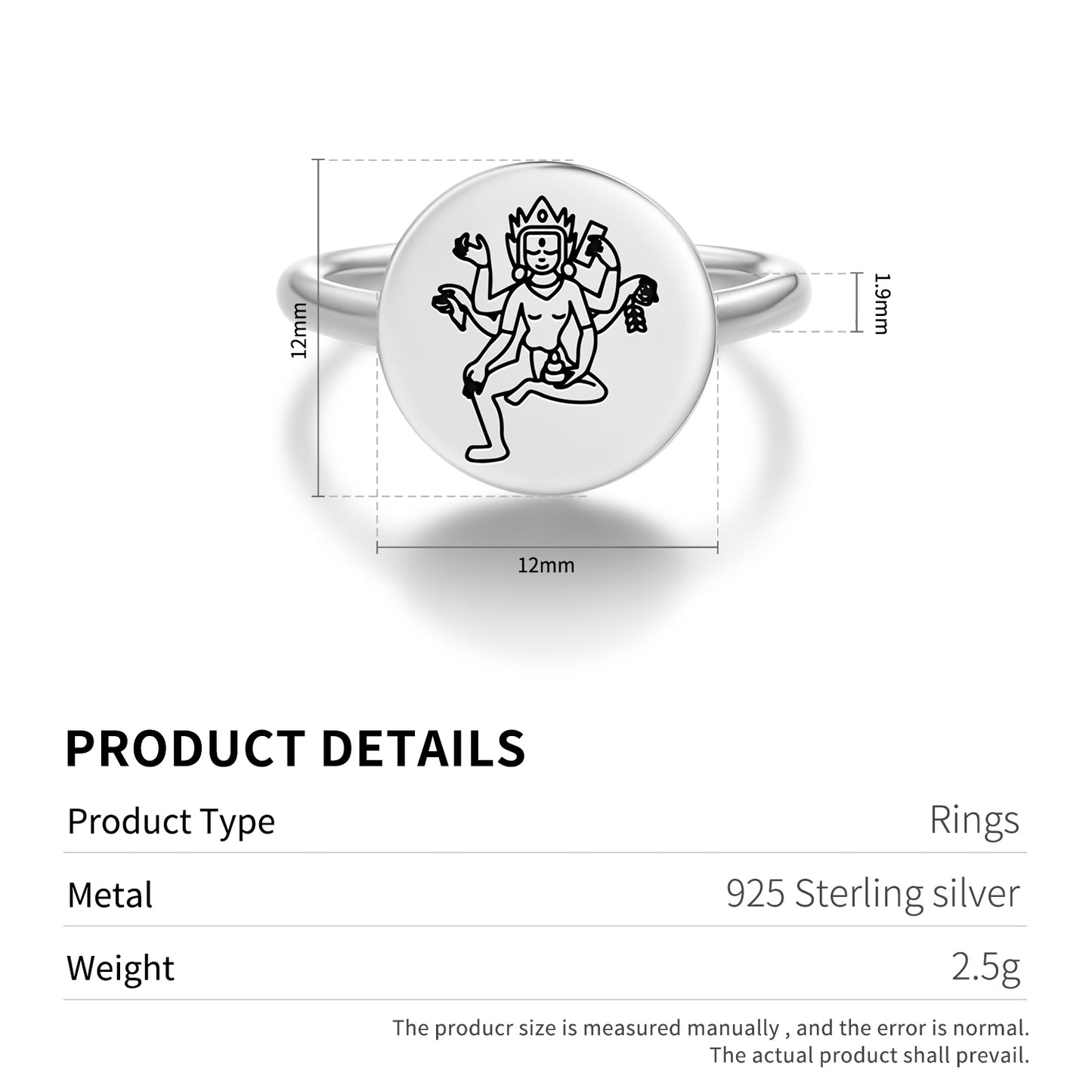 Vasudhara Buddhist Gods Symbols Adjustable Open Ring