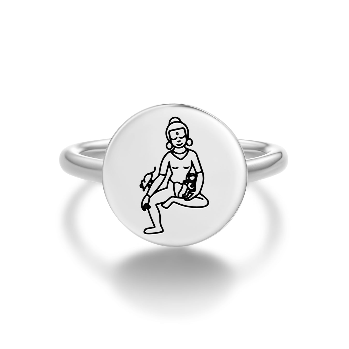 Hariti Buddhist Gods Symbols Adjustable Open Ring