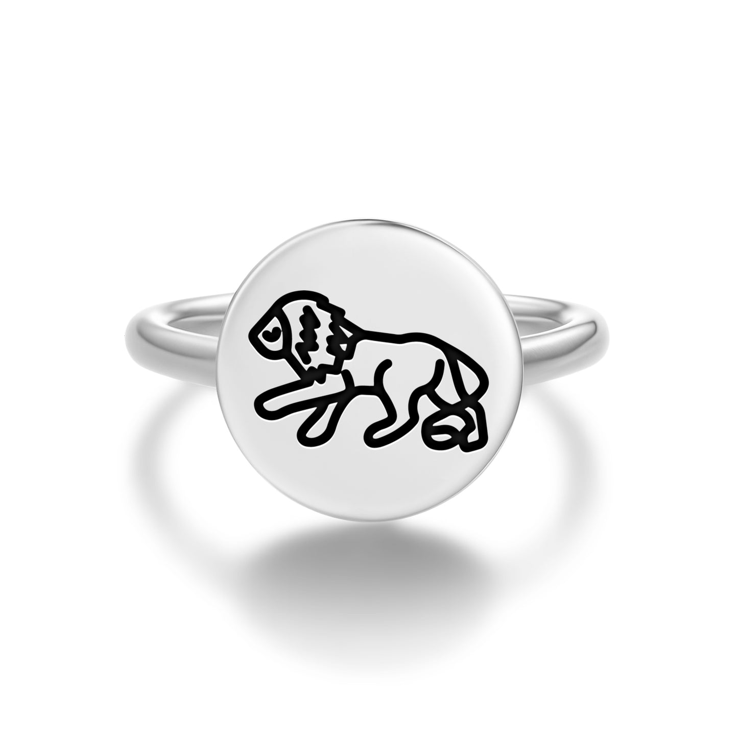 Lion Jainism Symbols Adjustable Open Ring