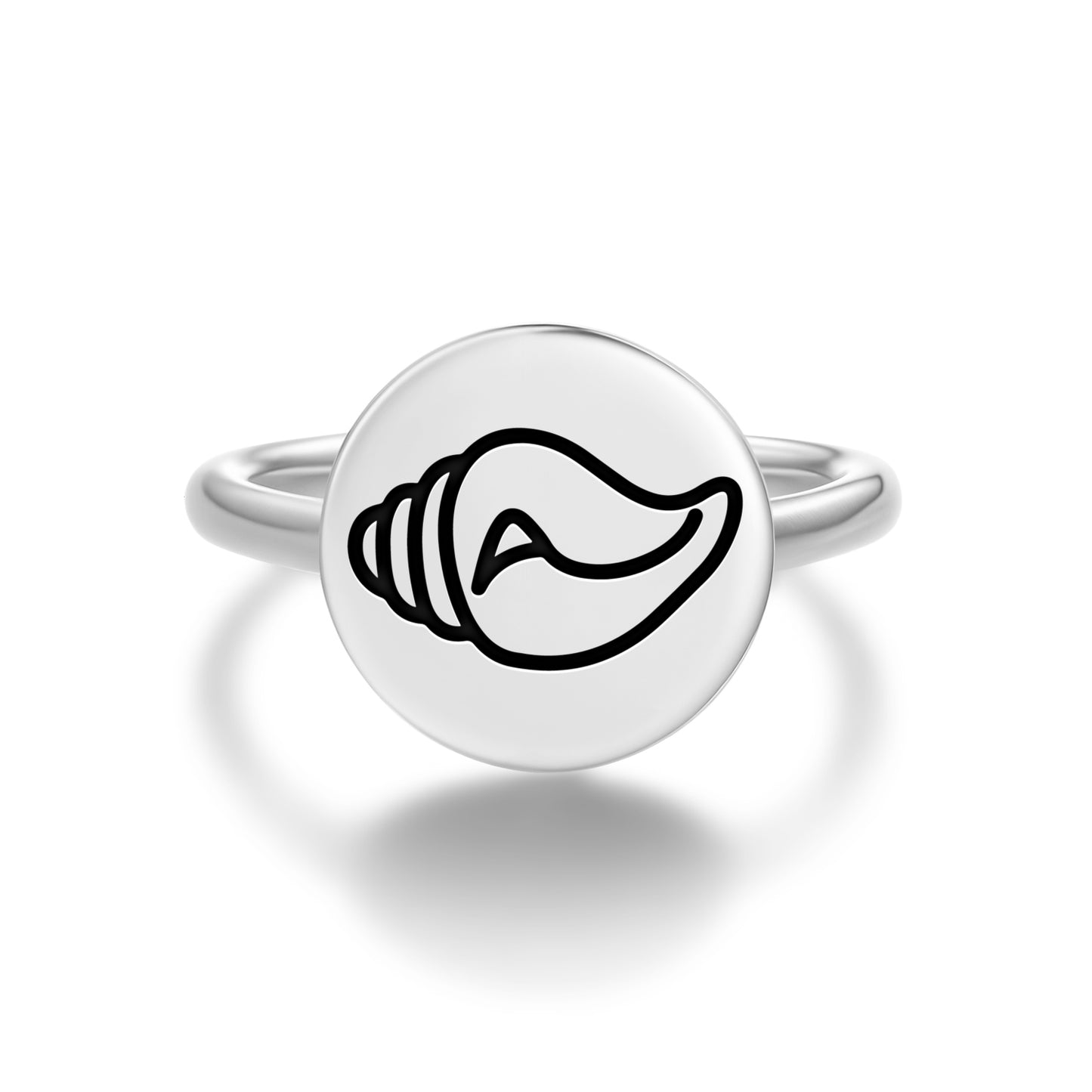 Shankha Conch Jainism Symbols Adjustable Open Ring