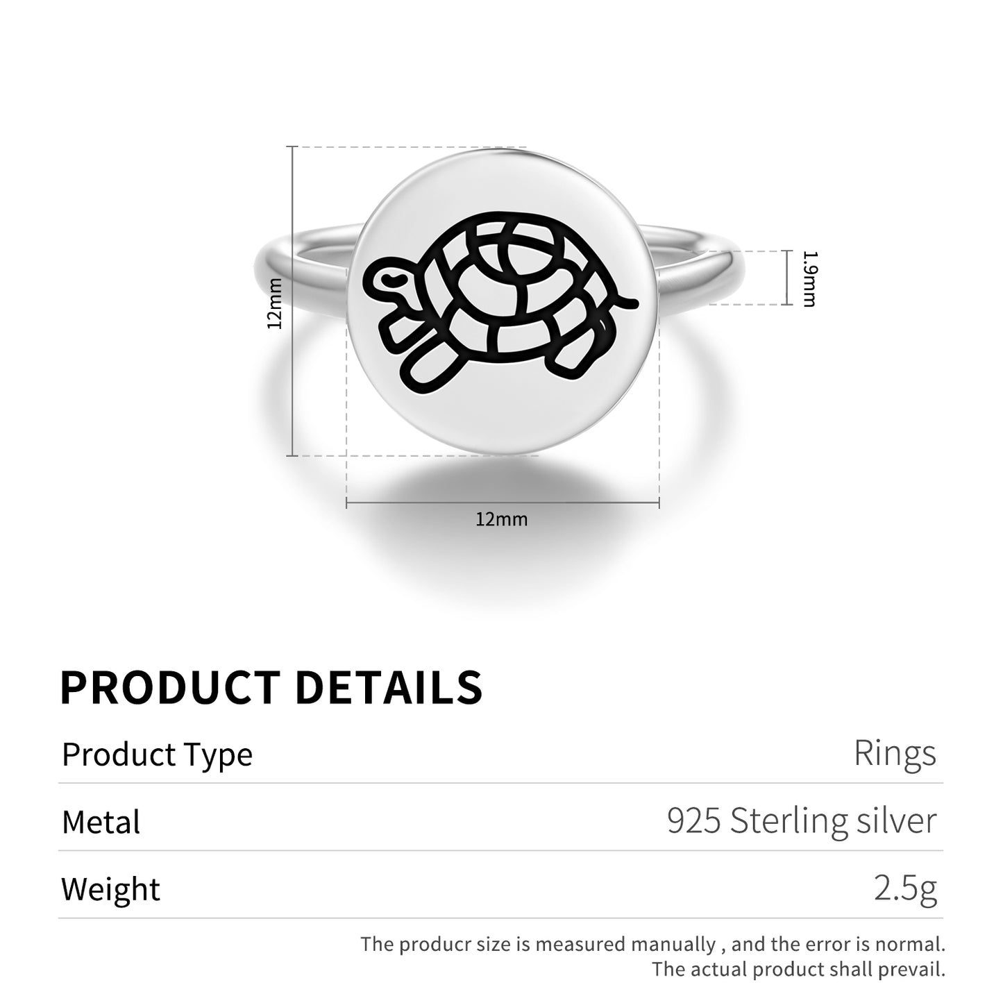 Kachup Tortoise Jainism Symbols Adjustable Open Ring