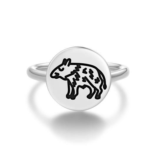 Boar Jainism Symbols Adjustable Open Ring